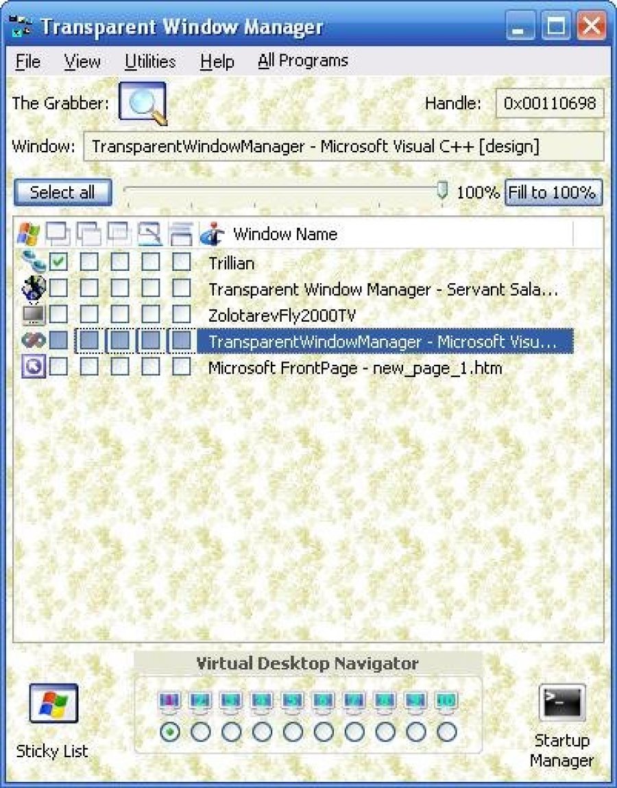 Transparent Window Manager